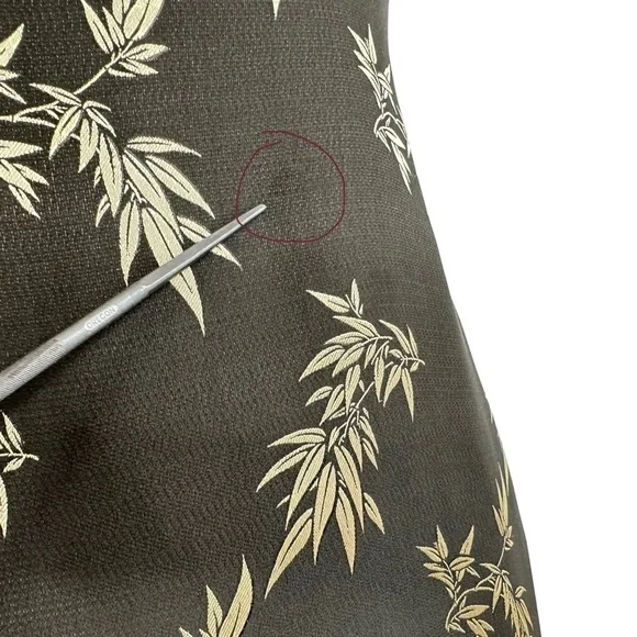 Sue Wong Womens Floral Balloon Tiered Maxi Dress Sz Small Green Gold Sleeveless - Picture 8 of 12